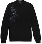 Alexander McQueen - Slim-Fit Embroidered Wool Sweater - Men - Black