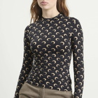 Marine Serre Women's Moon Printed Long Sleeve Top in Inverse Tan