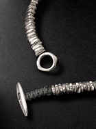 M. Cohen - Meander Cord and Sterling Silver Beaded Bracelet - Silver