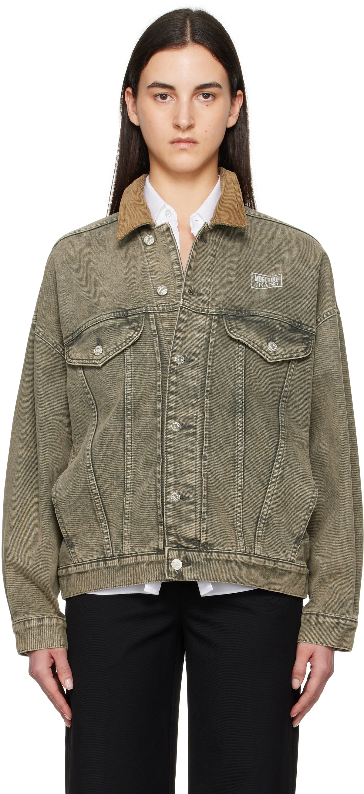 Moschino Jeans Gray 12 oz Vintage Denim Jacket
