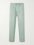 BODE - Sylvan Straight-Leg Striped Silk-Satin Trousers - Green