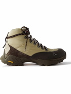 ROA - Andreas Rubber and Suede-Trimmed Canvas Hiking Boots - Brown