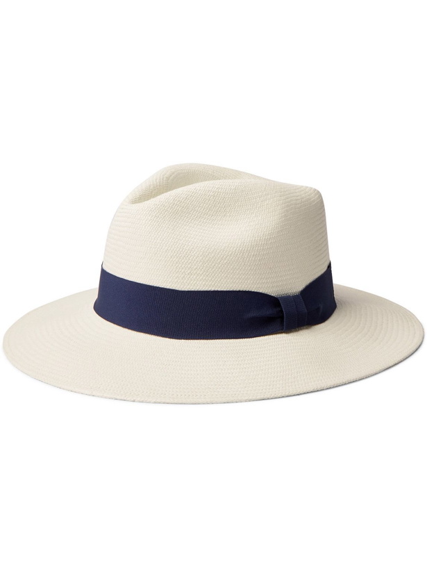 Photo: Frescobol Carioca - Rafael Grosgrain-Trimmed Straw Panama Hat - White