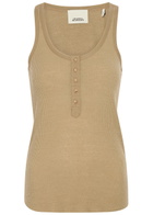 Isabel Marant Helma Ribbed Silk Tank top Bronze
