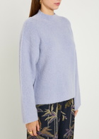 Forte_forte Mock-neck Brushed Wool-blend Jumper Lilac