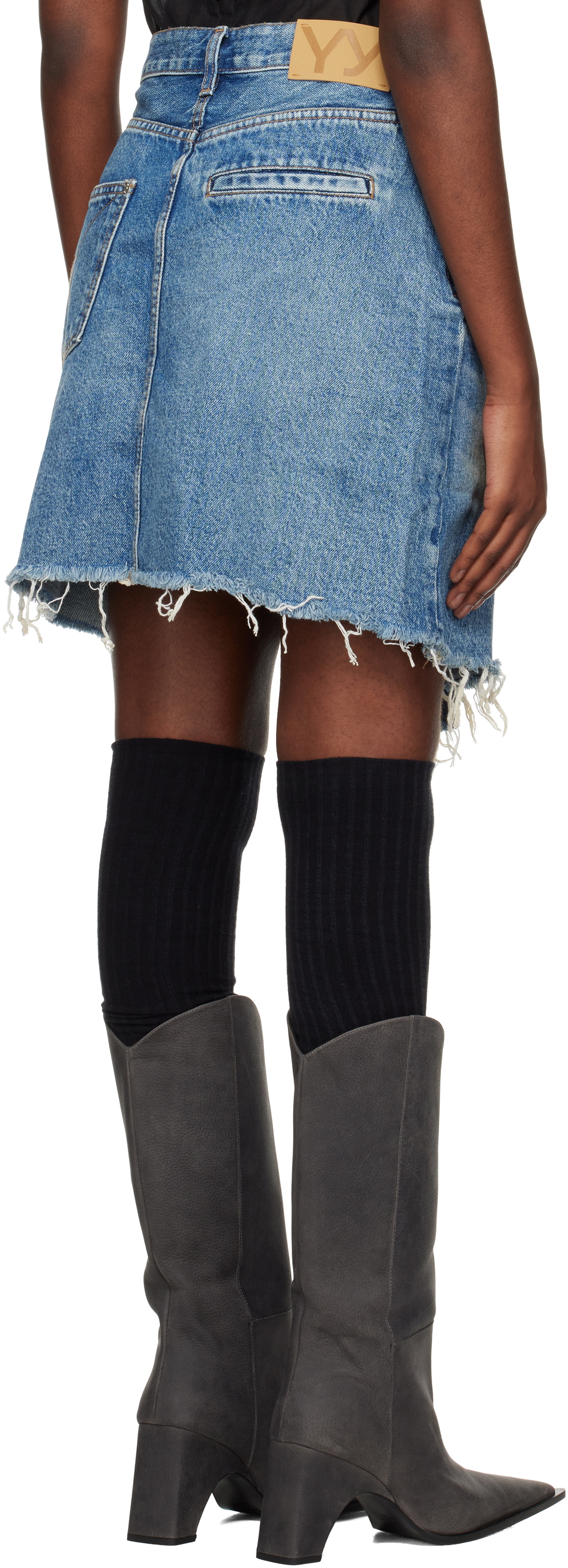 OPEN YY Blue Wrap Denim Miniskirt OPEN YY