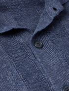 Brunello Cucinelli - Striped Linen and Cotton-Blend Shirt - Blue