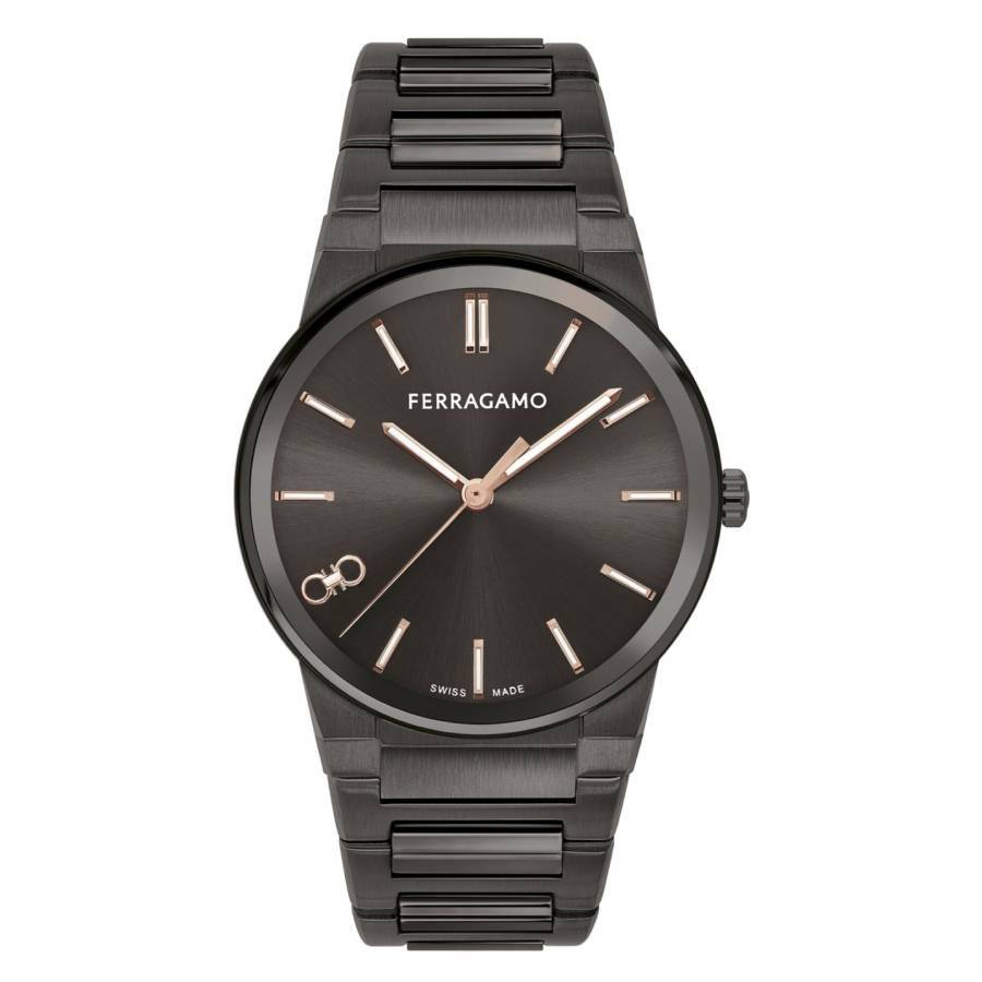 Ferragamo Infinity Sapphire Quartz Grey Dial Mens Watch SFST00524