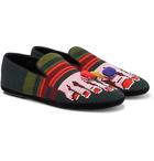 Loewe - Embellished Intarsia Canvas Loafers - Multi