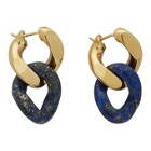 Bottega Veneta Gold Lapis Chain Drop Earrings