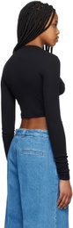 Teurn Studios Black Cropped Long Sleeve T-Shirt