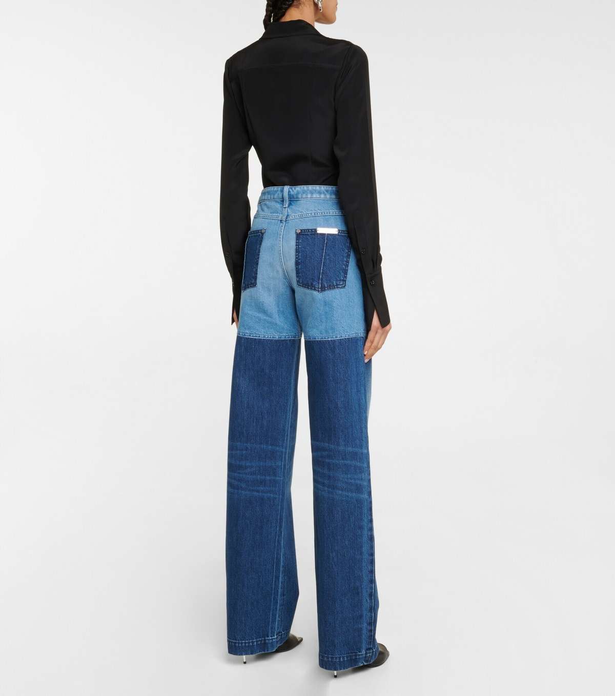 Peter Do - Bicolor high-rise wide-leg jeans