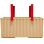 Hachiman Omnioffre Stacking Storage Box - Large in Coffee/Red