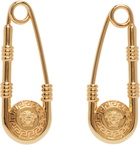 Versace Gold Safety Pin Earrings
