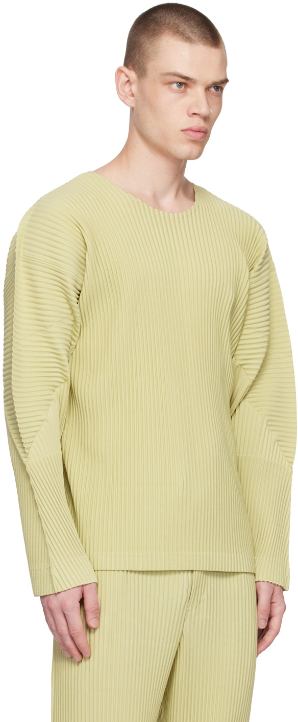 Homme Plissé Issey Miyake Green Stem Long Sleeve T-Shirt