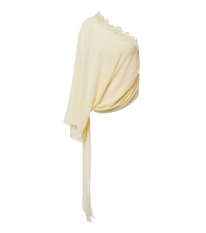 Photo: De La Vali Elia one-shoulder georgette top