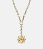 FoundRae Internal Compass Small 18kt gold pendant necklace with diamonds