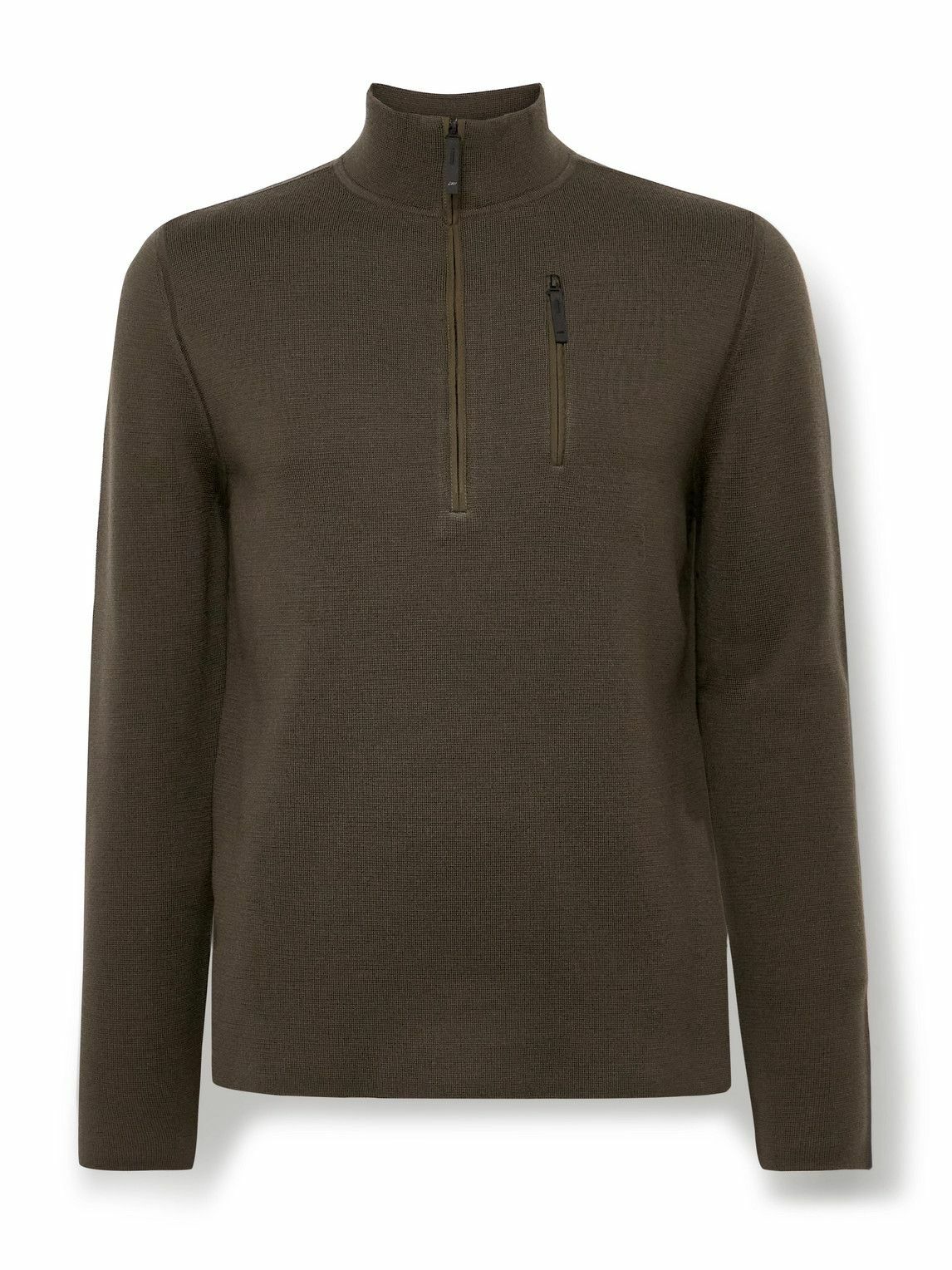 Aztech Mountain - Matterhorn Shell-Trimmed Wool Half-Zip Sweater - Green