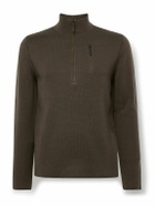 Aztech Mountain - Matterhorn Shell-Trimmed Wool Half-Zip Sweater - Green