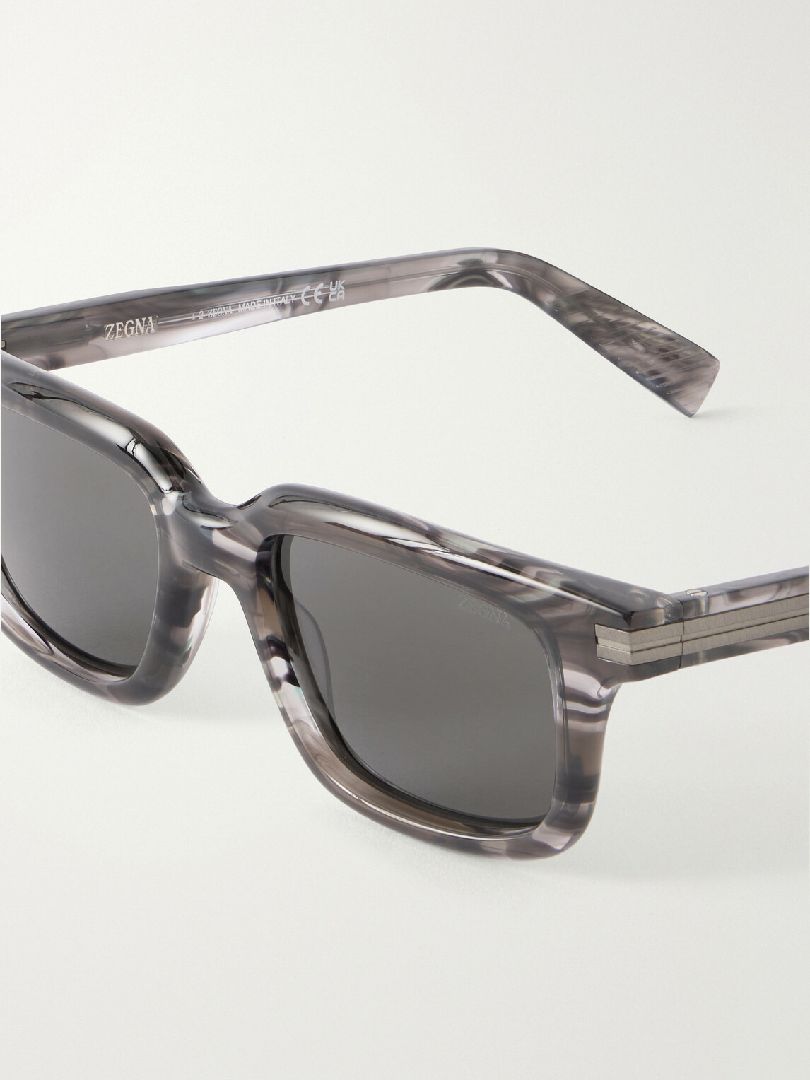 Zegna - Square-Frame Acetate Sunglasses - Black