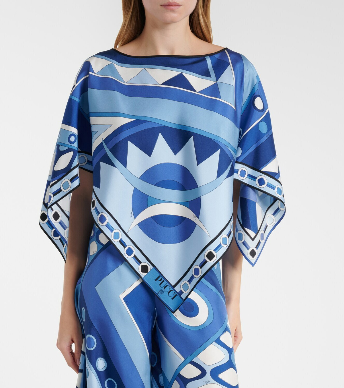 Pucci Printed silk satin top