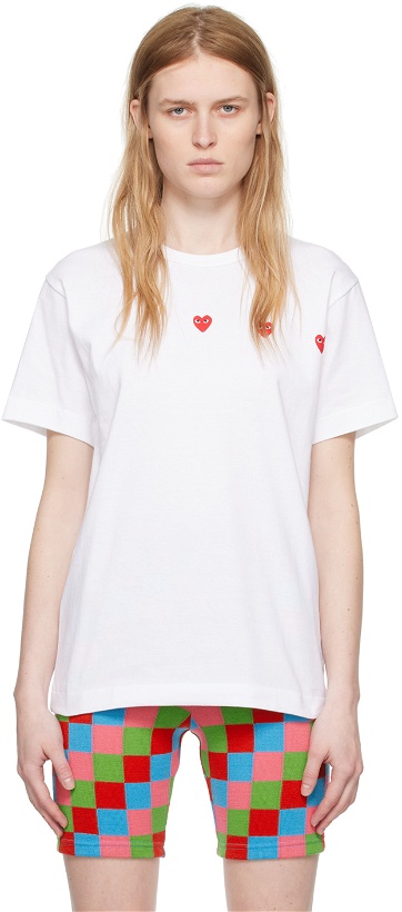 Photo: COMME des GARÇONS PLAY White Horizontal Heart T-Shirt