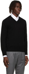 Brunello Cucinelli Black Cashmere V-Neck Sweater