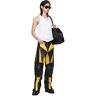 LU'U DAN BRUCE LEE x LỰU ĐẠN Black & Yellow Moto Racing Leather Pants