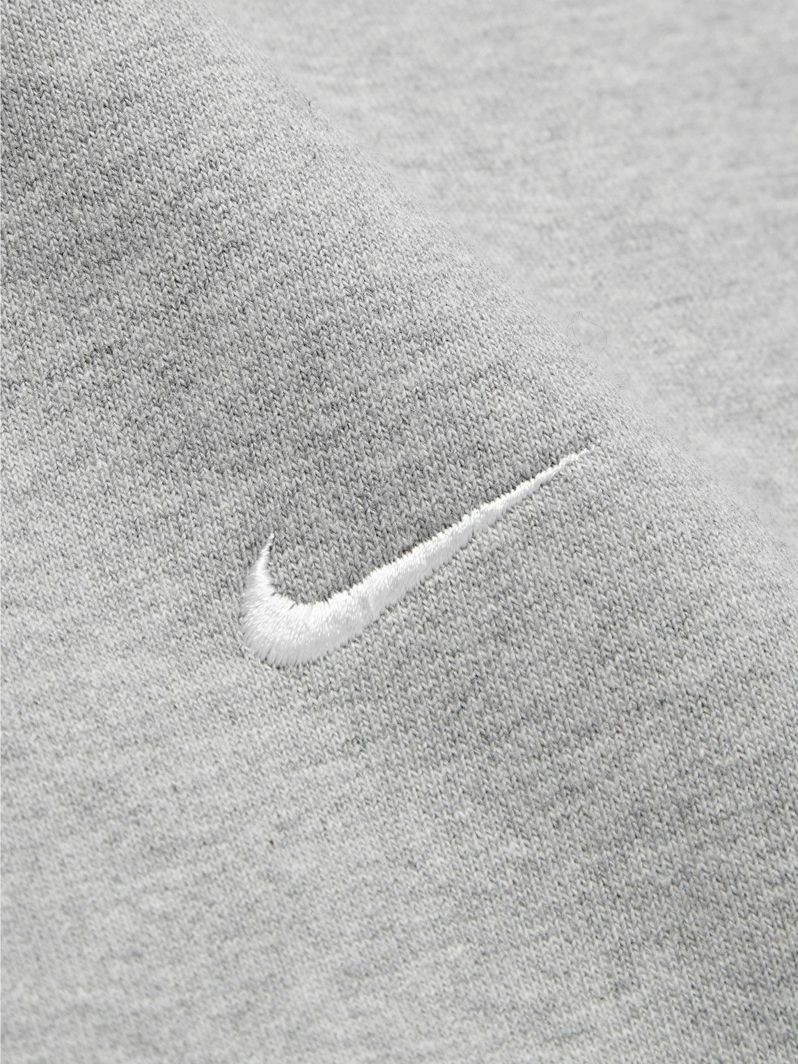 Nike - NRG Logo-Embroidered Cotton-Blend Jersey Sweatshirt - Gray Nike