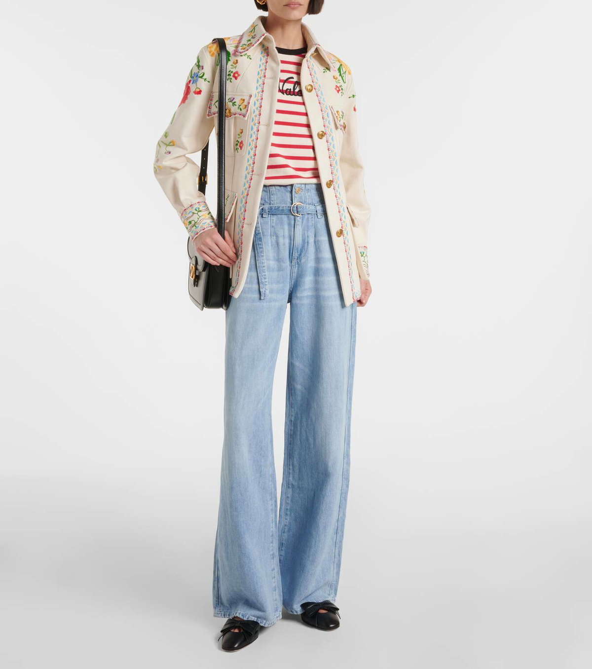 7 For All Mankind Phoenix belted high-rise wide-leg jeans