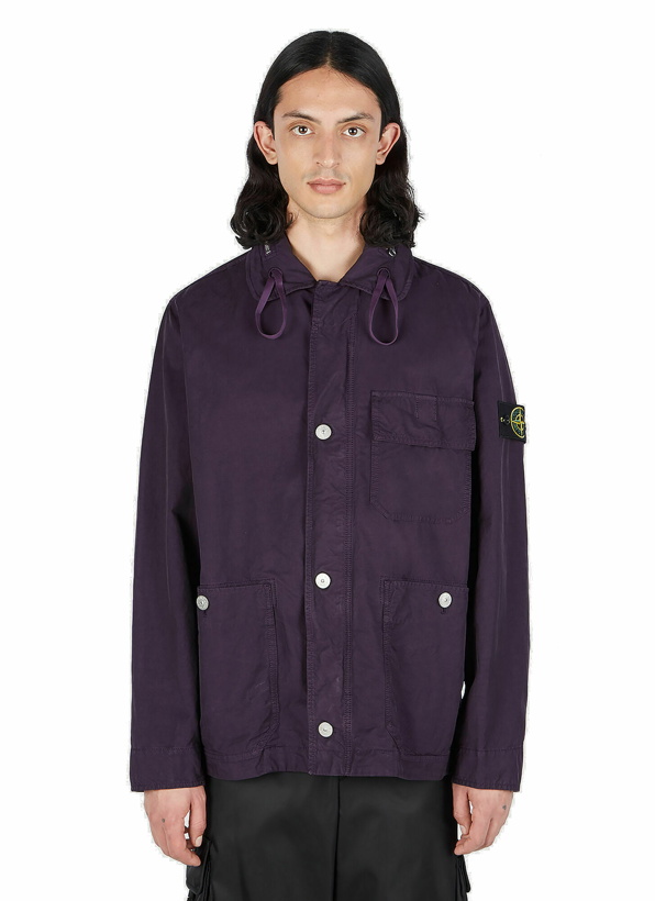 Photo: Stone Island - Patch Pocket Compass Patch Jacket in Purple