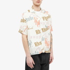 Rhude Men's Mash Up Logo Vacation Shirt in Cream/Multi