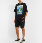 Heron Preston - Printed Fleece-Back Cotton-Jersey Shorts - Black