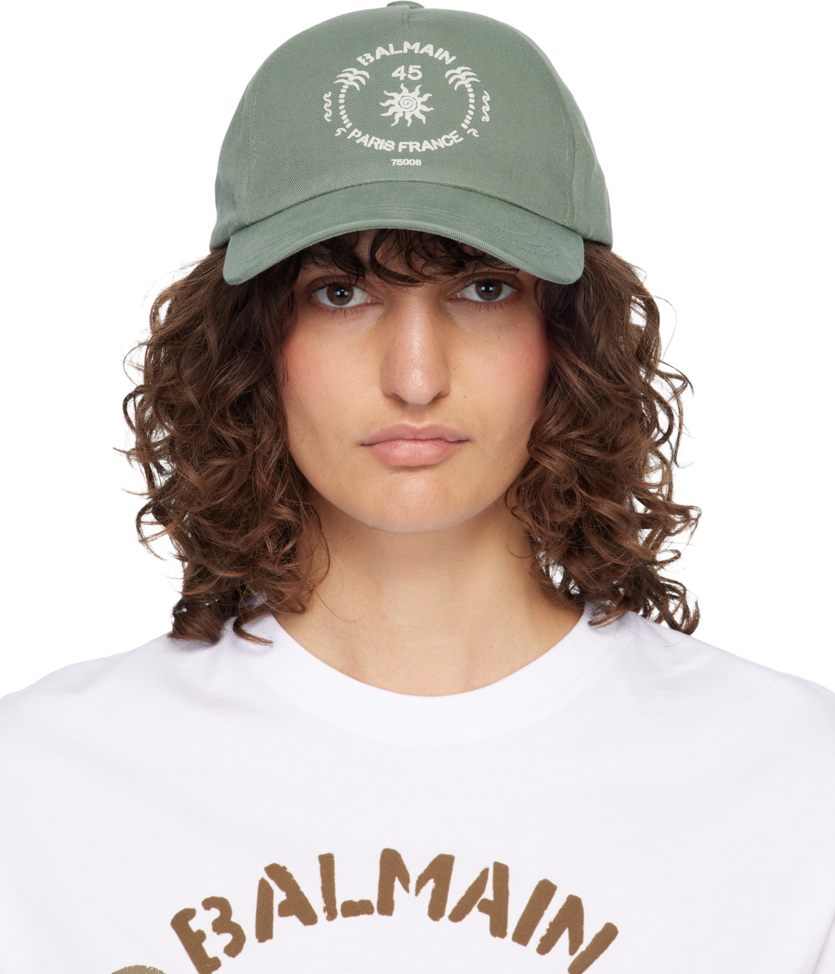 BALMAIN Green 'Balmain Paris' Cap