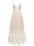 ELIE SAAB Embroidered Cotton & Silk Long Dress