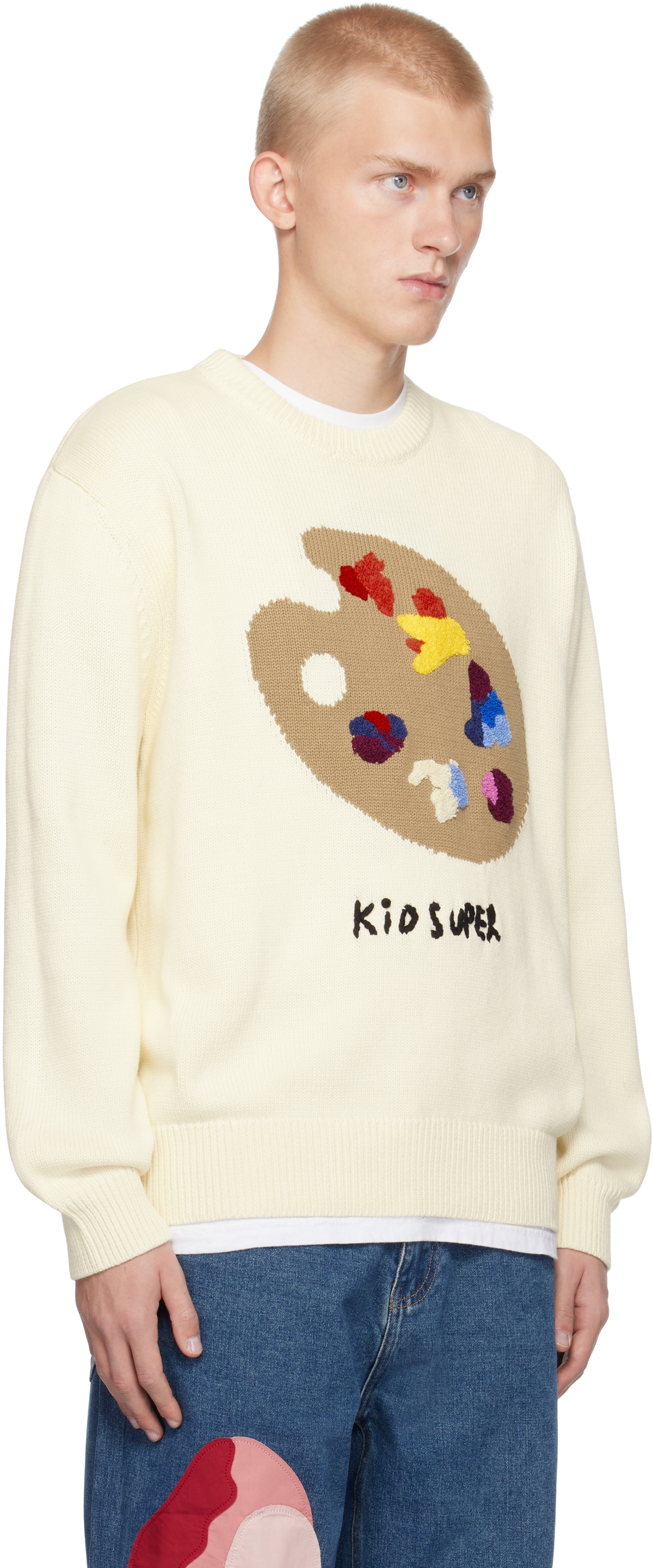 KidSuper Off-White Paint Palette Sweater