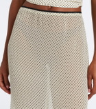 Hunza G Polka-dot sheer midi skirt