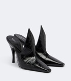 Alaïa Croc-effect leather mules