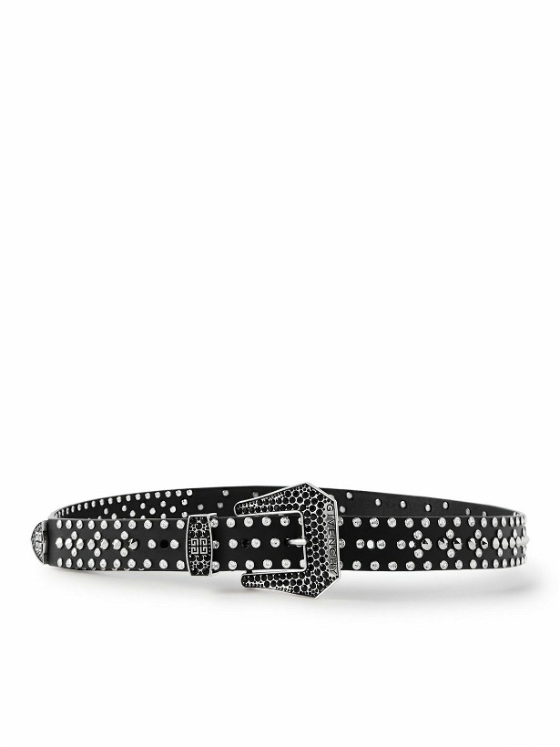 Photo: Givenchy - 3cm Crystal-Embellished Leather Belt - Black