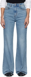 AMI Paris Blue Cotton Flare Fit Jeans