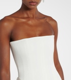 Alex Perry Bridal draped crêpe satin corset gown