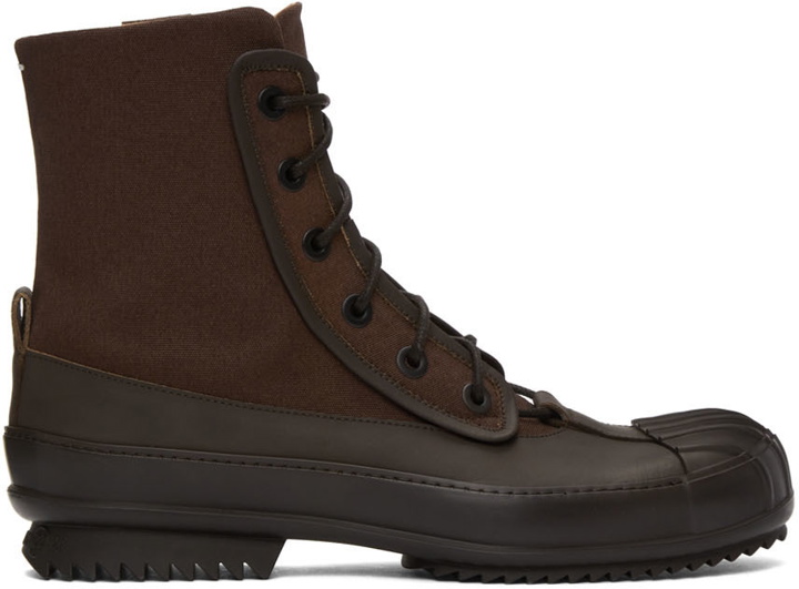 Photo: Maison Margiela Brown Canvas Rubber Boots