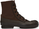 Maison Margiela Brown Canvas Rubber Boots