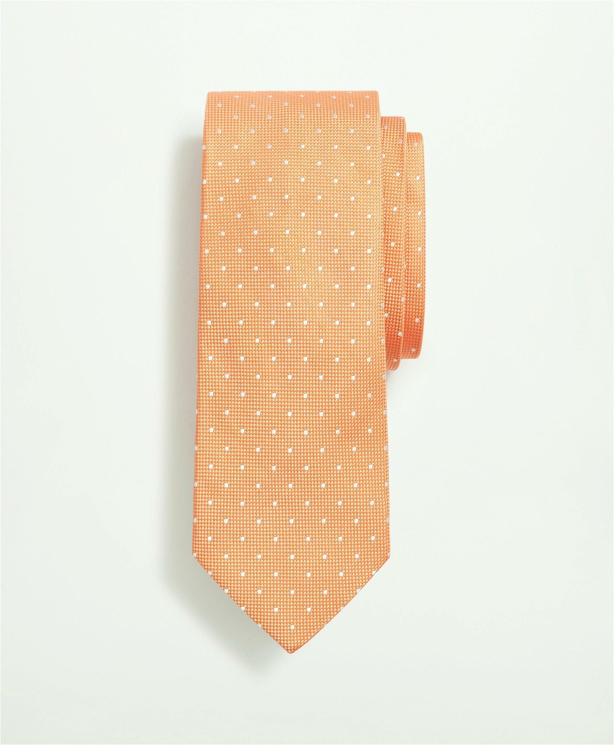 Brooks Brothers Men's Silk Dot Pattern Tie | Orange