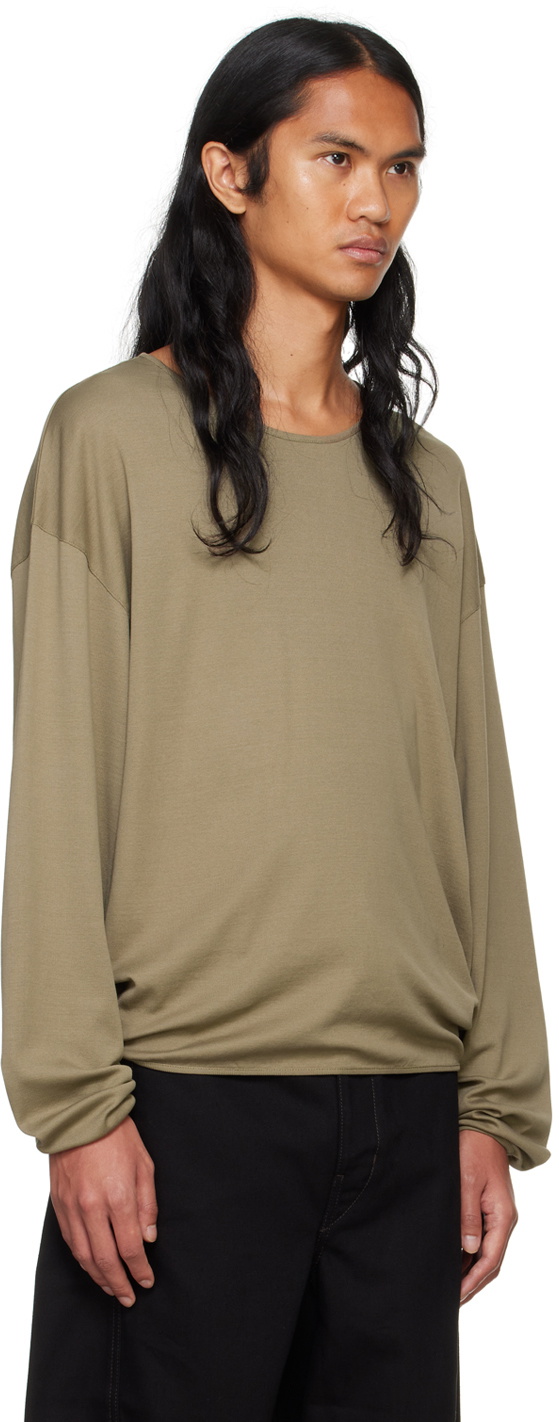 LEMAIRE Khaki Relaxed Long Sleeve T-shirt Lemaire