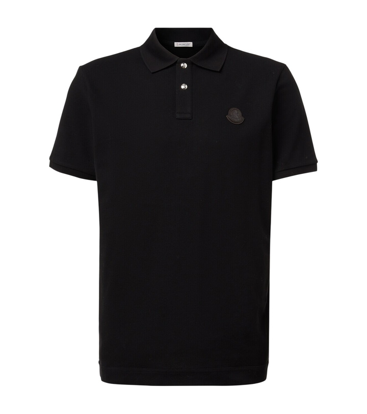 Photo: Moncler Leather-trimmed cotton piqué polo shirt