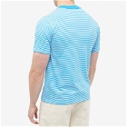 Armor-Lux Men's 59643 Organic Stripe T-Shirt in Milk/Royal Blue