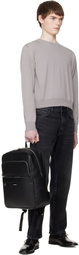 Lacoste Black Ossian Leather Backpack