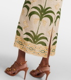 Johanna Ortiz Printed cotton and linen midi dress