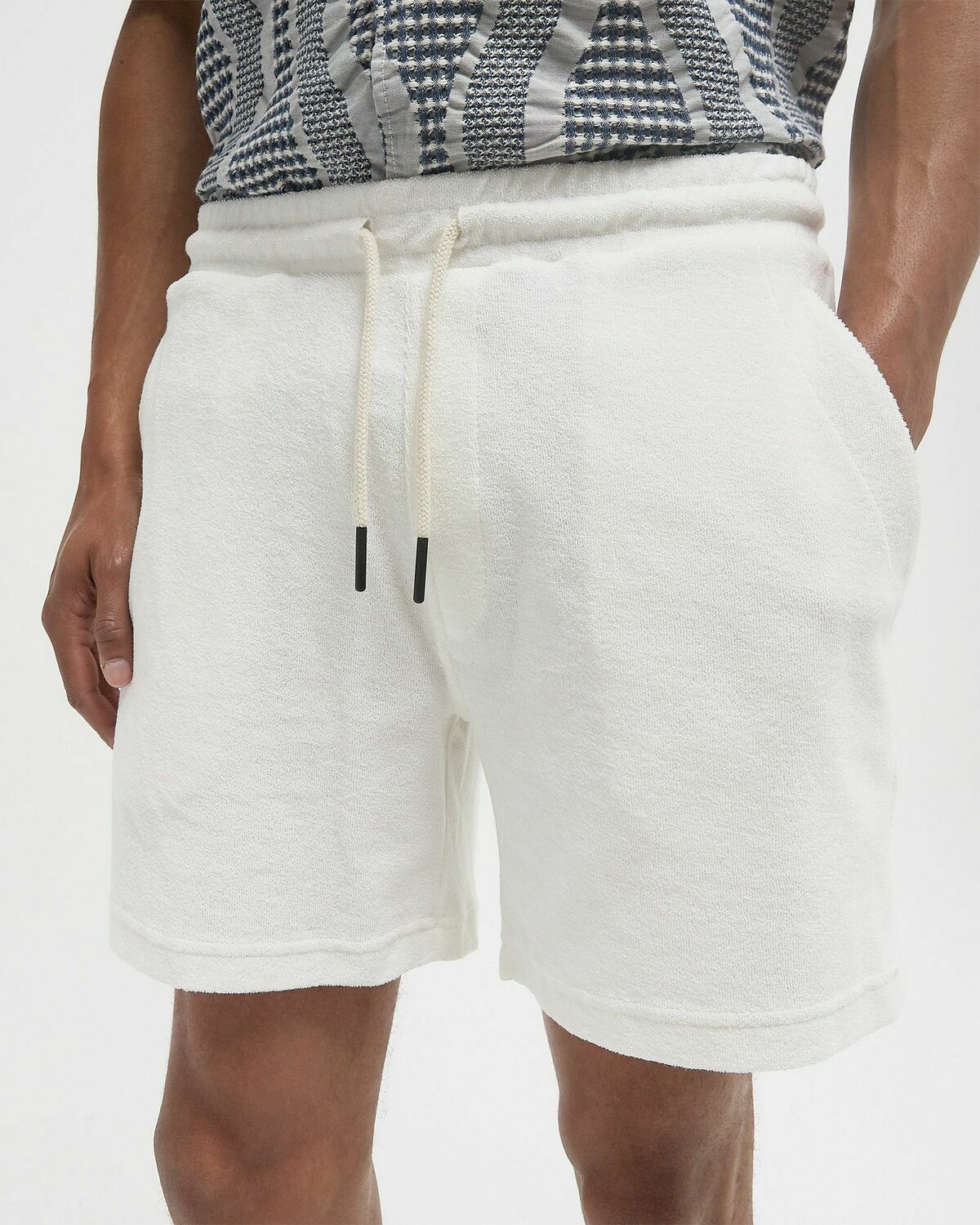 OAS White Terry Shorts Beige Mens Casual Short